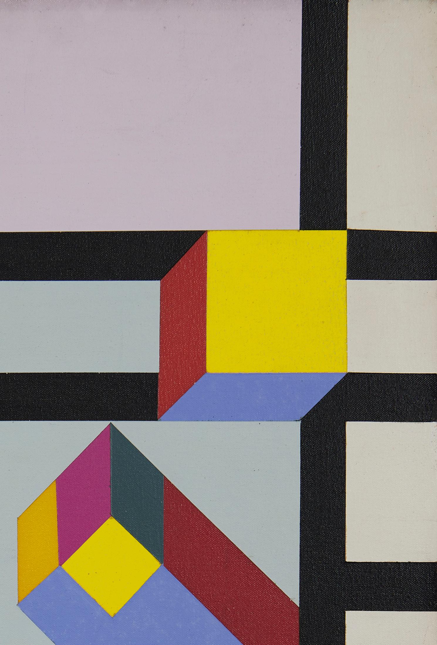 Composite #6, Abstract Geometric Shapes, Mid-20th Century - Gray Abstract Painting by   CHARLES FODOR