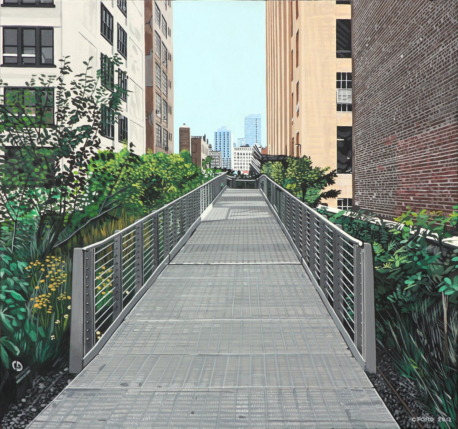 The High Line, 16x17x1.5", acrylic on Masonite, 