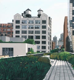 "The Highline landscape 245 10th Ave" Acrylic on Masonite