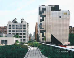 „The Highline-Landschaft 245 10th Ave“ Acryl auf Masonit