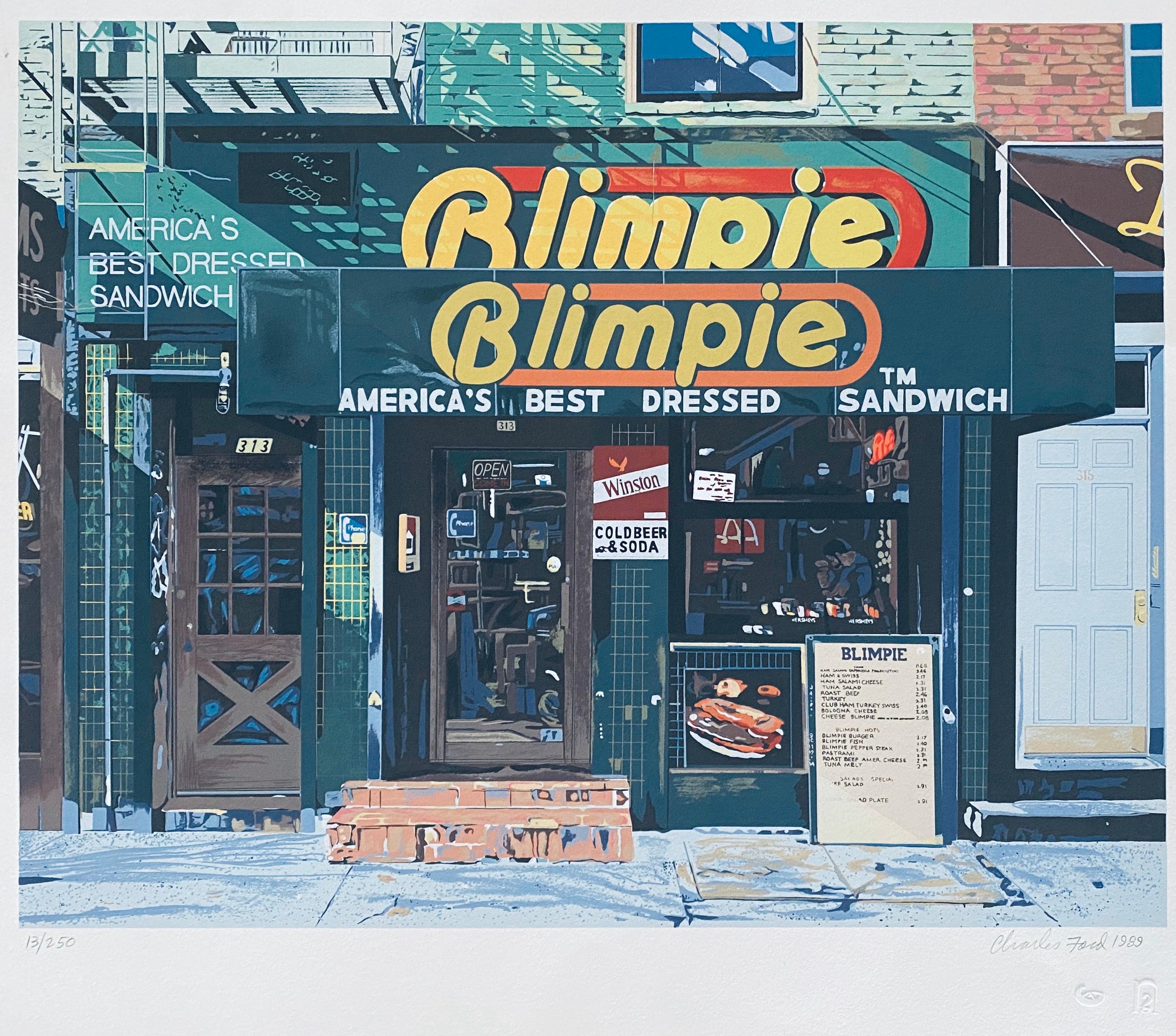Blimpie, America's Best Dressed Sandwich Pop Art Foto Realistische Lithographie aus Seide (Fotorealismus), Print, von Charles Ford