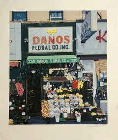 Vintage Danos Flower Shop, NYC Pop Art Photo Realist Silkscreen Lithograph