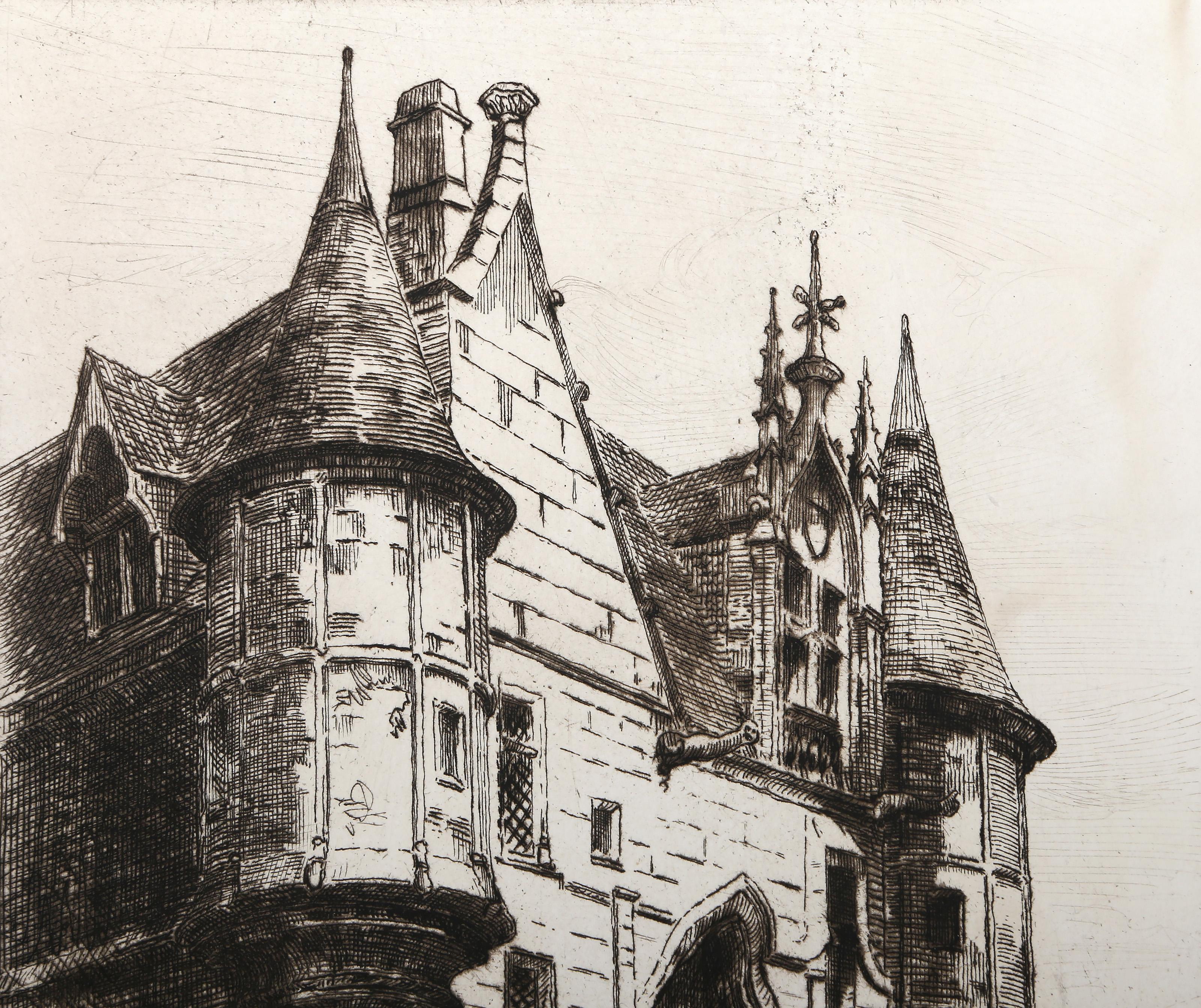 Hotel de Sous, Grabado impresionista firmado por Charles Forget en venta 1