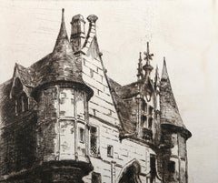 Hotel de Sous, Signed Impressionist Etching by Charles Forget