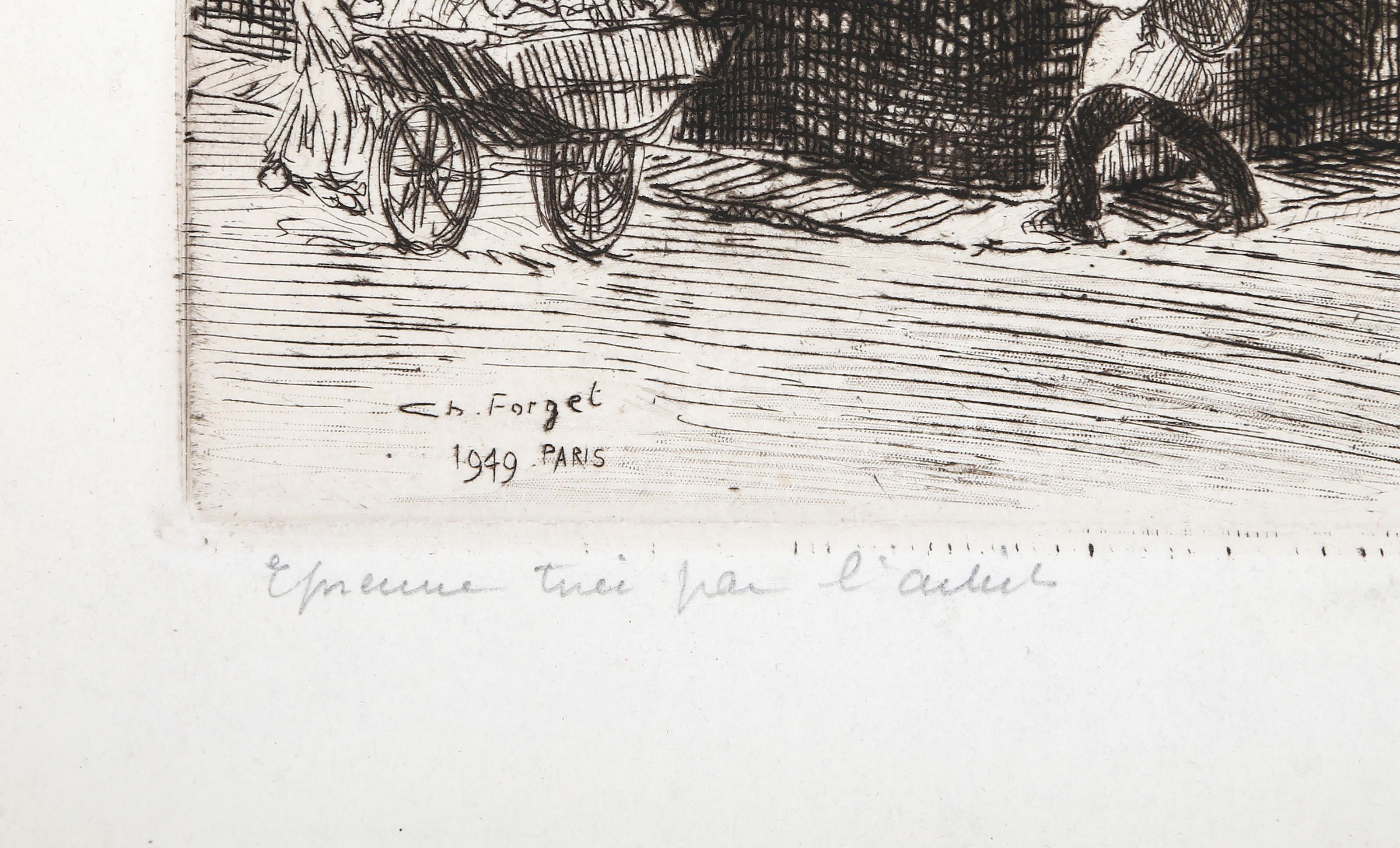 Hotel de Sous, Grabado impresionista firmado por Charles Forget en venta 4