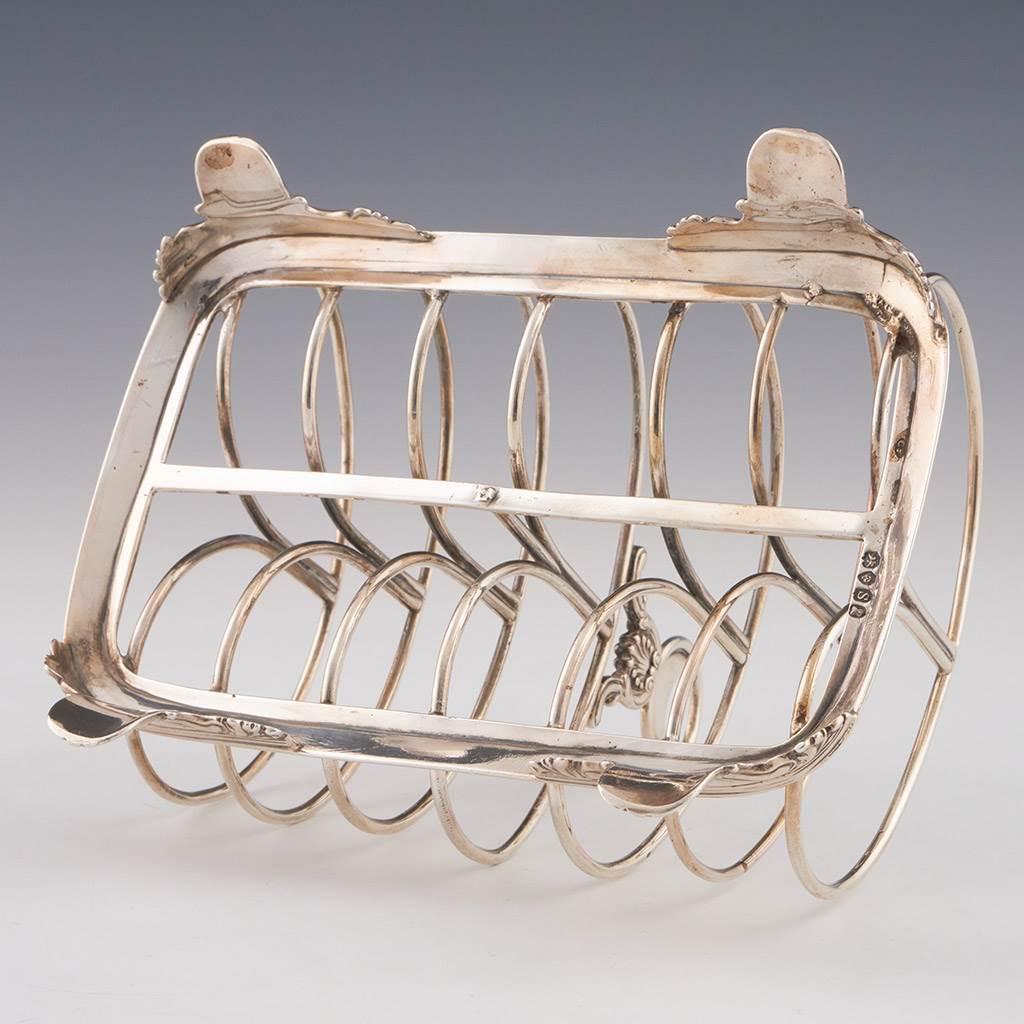 English  Charles Fox Silver Toast Rack London  For Sale