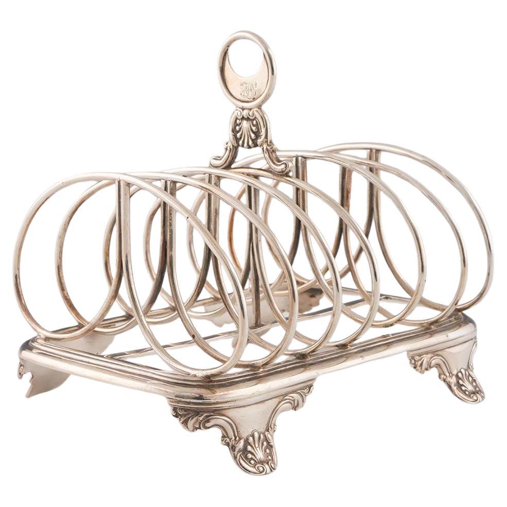  Charles Fox Silver Toast Rack London  For Sale
