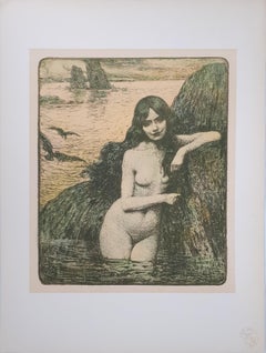 Antique Mermaid - Original lithograph - 1897