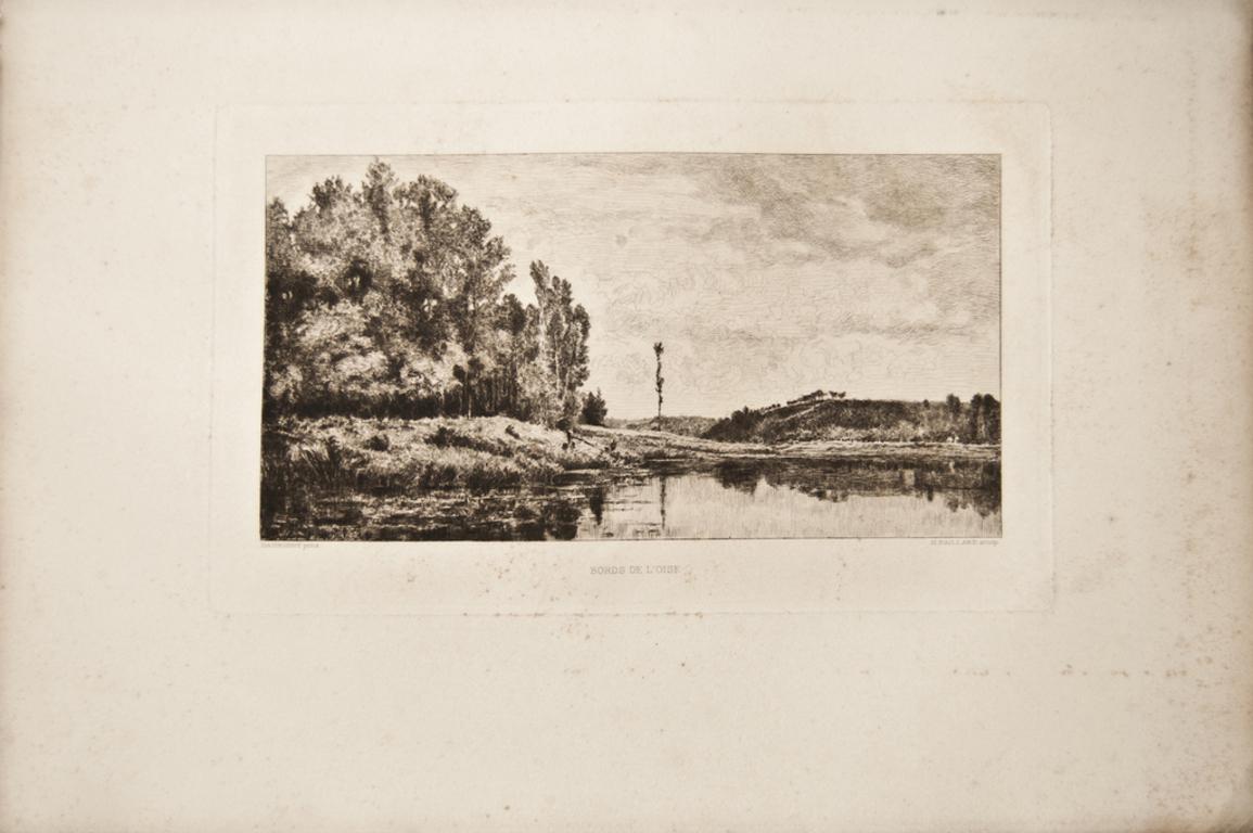 Bords de L'Oise - Radierung von Charles-François Daubigny - Ende 19. Jahrhundert