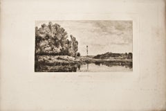 Antique Bords de L'Oise - Etching by Charles-François Daubigny - Late 19th Century