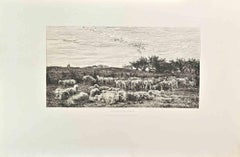 Parc a Moutons - Etching by Charles-François Daubigny - 1860s