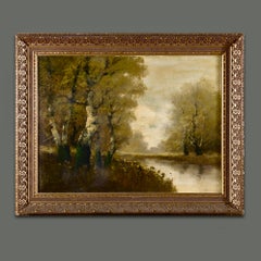 Pintura francesa de paisaje del siglo XIX firmada y acreditada por Charles François Daubigny