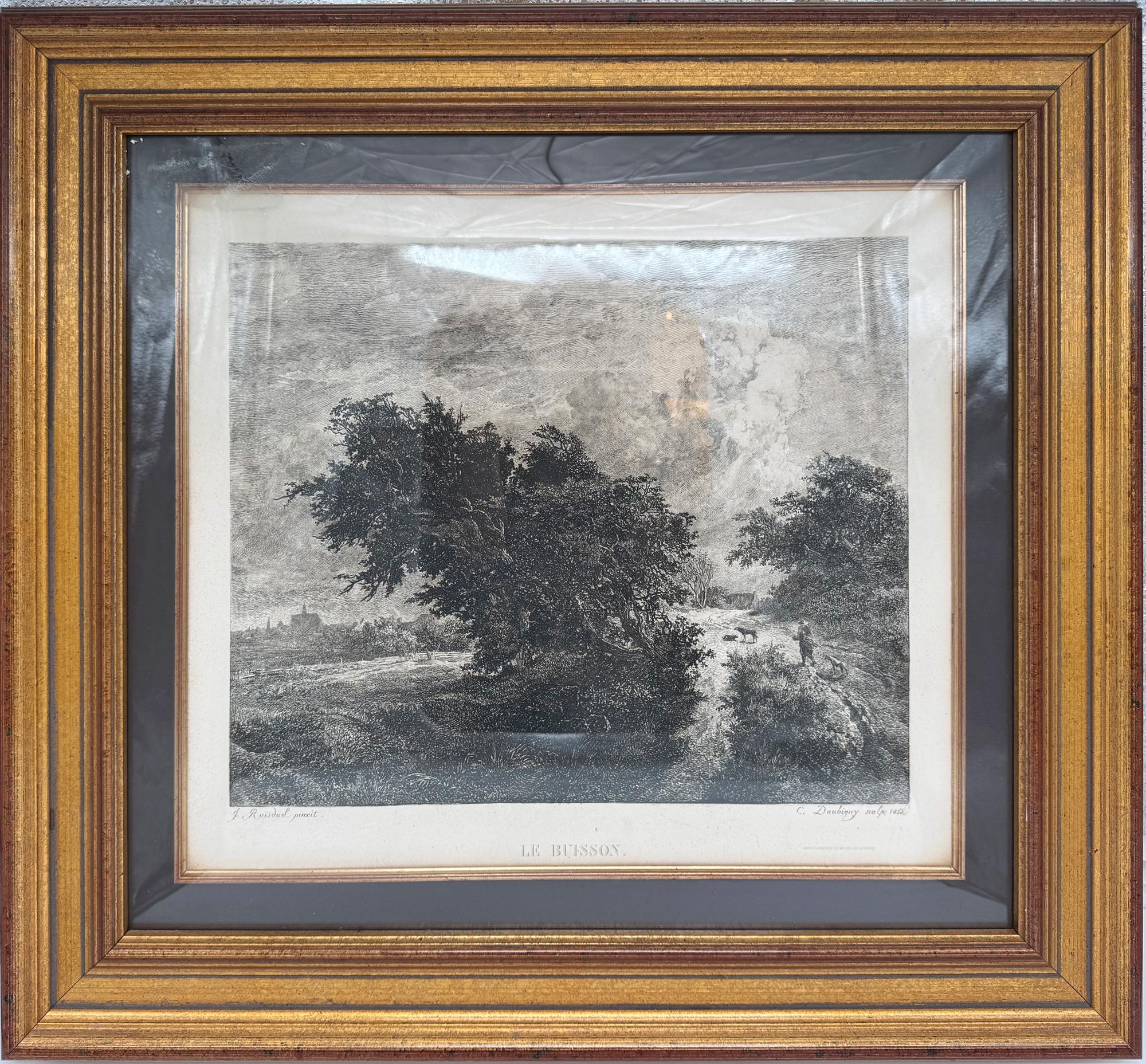 Le Buisson (The Bush); Chalcographie du Louvre, vol. IV, plate 109 - Print by Charles François Daubigny