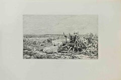 Les Vendagnes - Etching by Charles François Daubigny - 1860s
