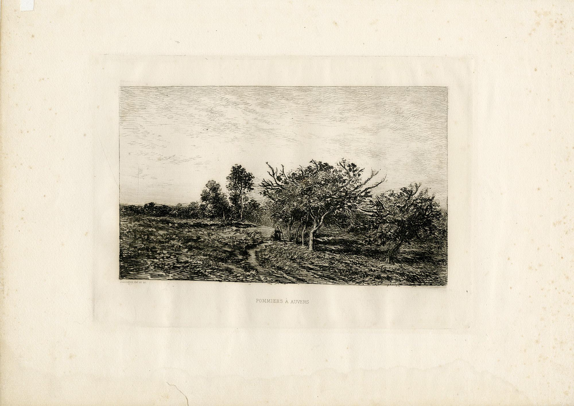 Pommiers à Auvers - Print by Charles François Daubigny