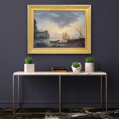 18th century Mediterranean Harbour landscape painting - View of Marseille