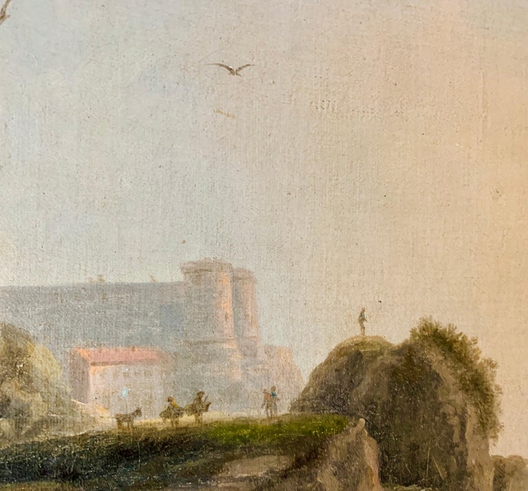 18th century Mediterranean Harbour landscape painting - View of Marseille 2