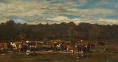 Les lavandières au milieu des vaches