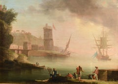 Coastal Landscape See Paint Lacroix de Marseille Oil on canvas 18th Century Art