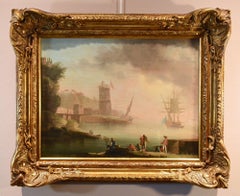 Coastal Landscape See Paint Lacroix de Marseille Oil on canvas 18th Century Art
