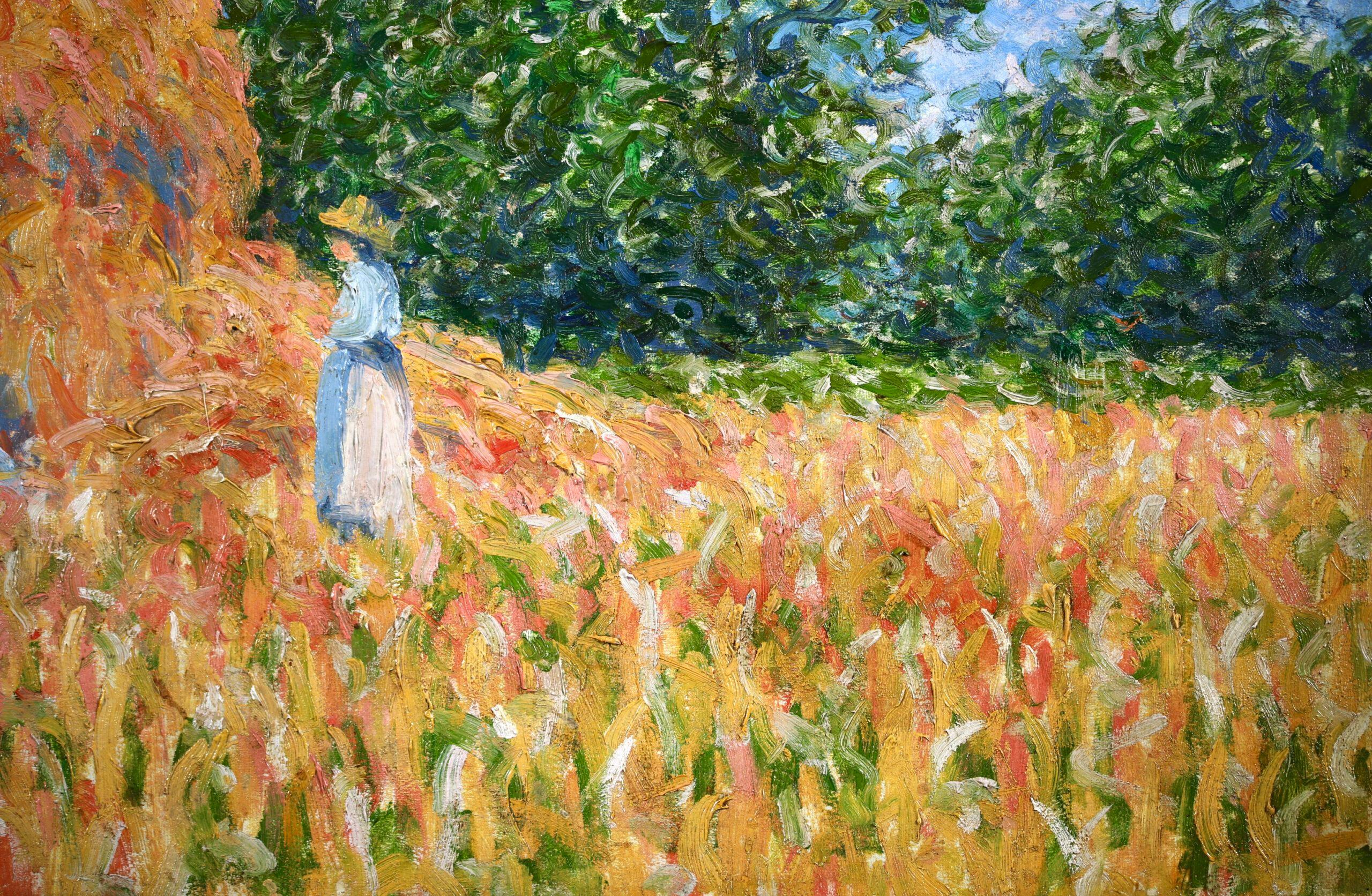 The Harvesters - Post Impressionist Figures in Landscape Oil by Charles Frechon For Sale 8