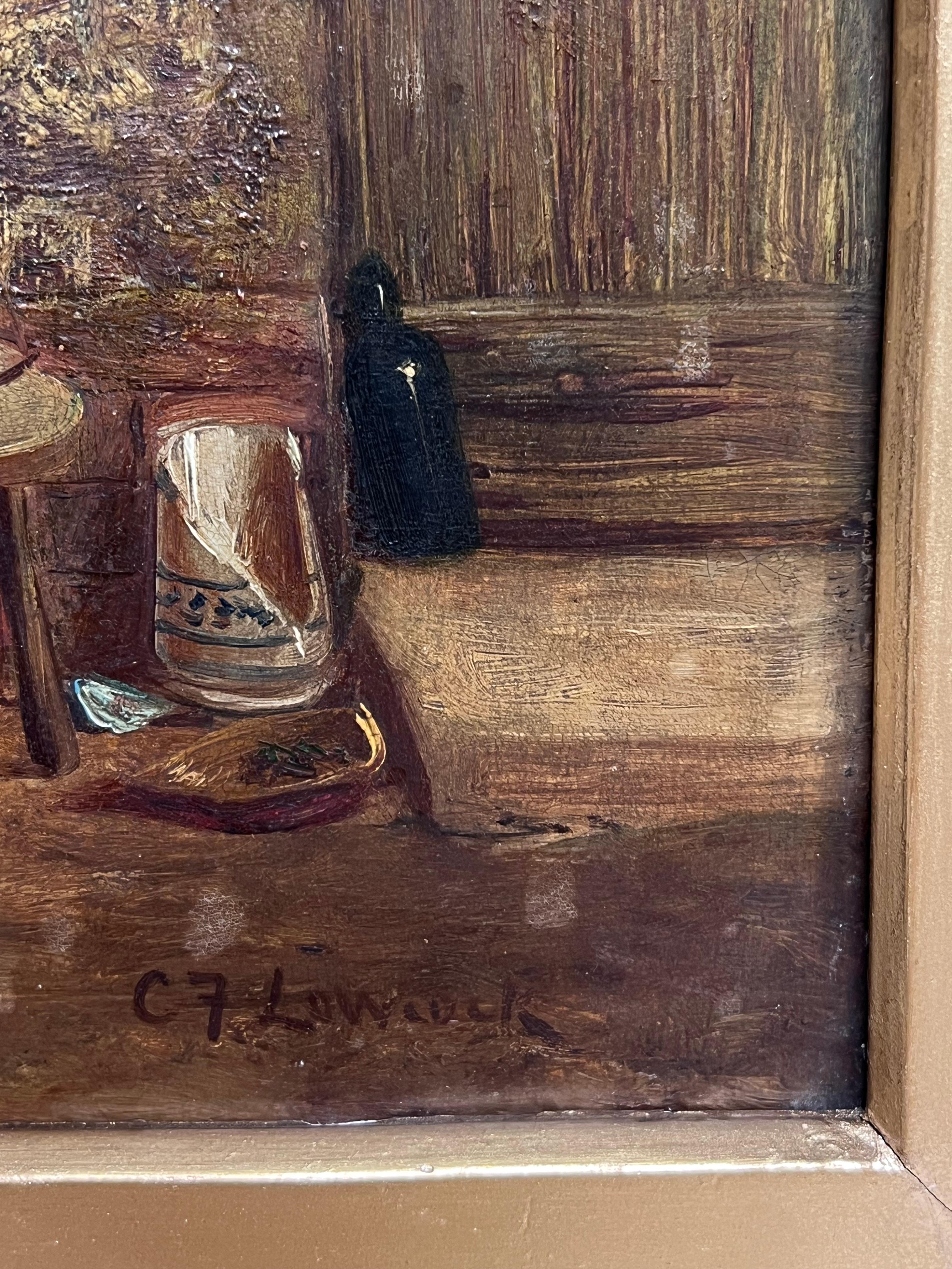 Signiert viktorianischen britischen Ölgemälde Kinder spielen ländlichen Dorf Landhaus im Angebot 2