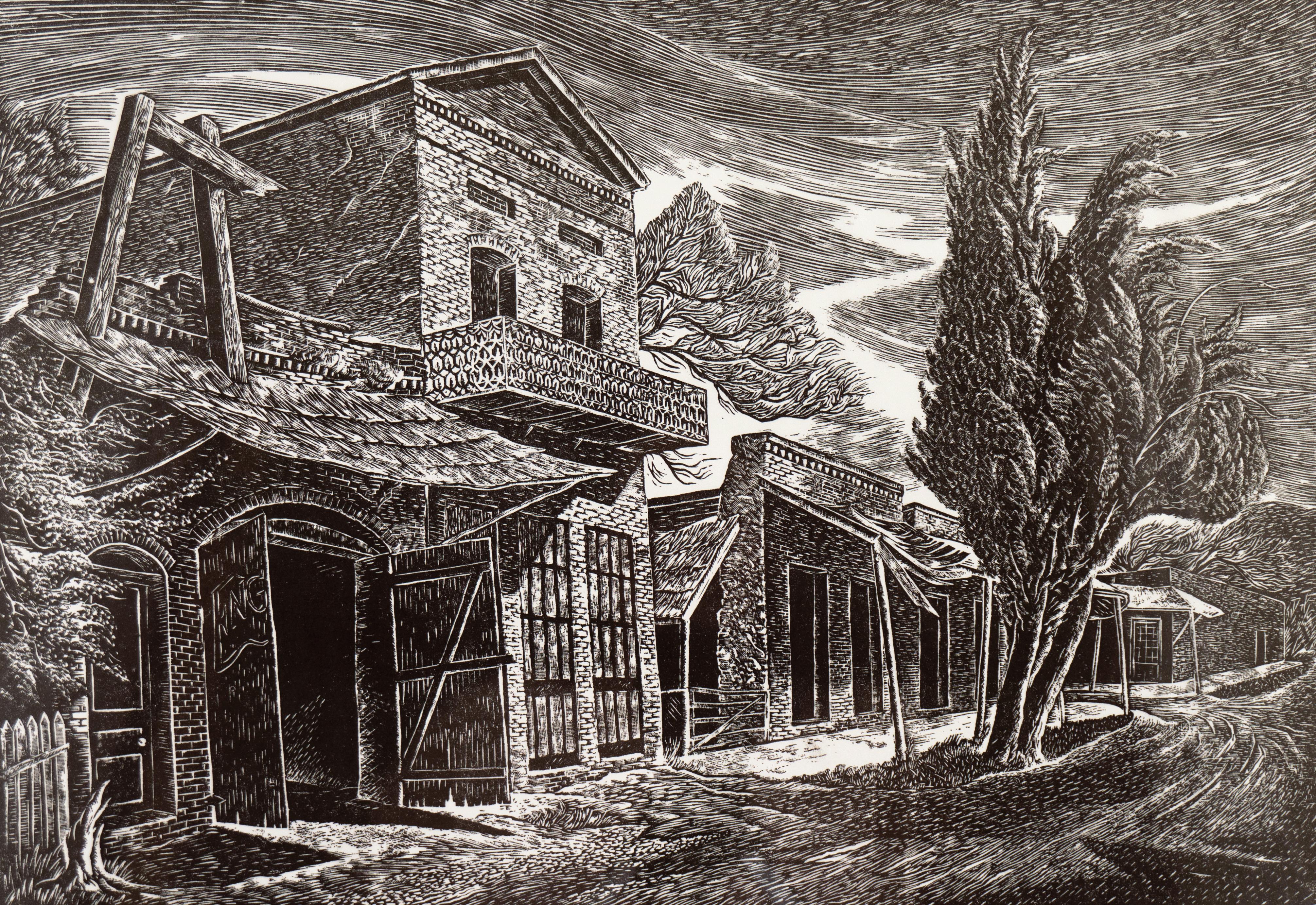 Charles Frederick Surendorf Landscape Print - 'State Street, Columbia', California, San Francisco Museum of Modern Art, ASL
