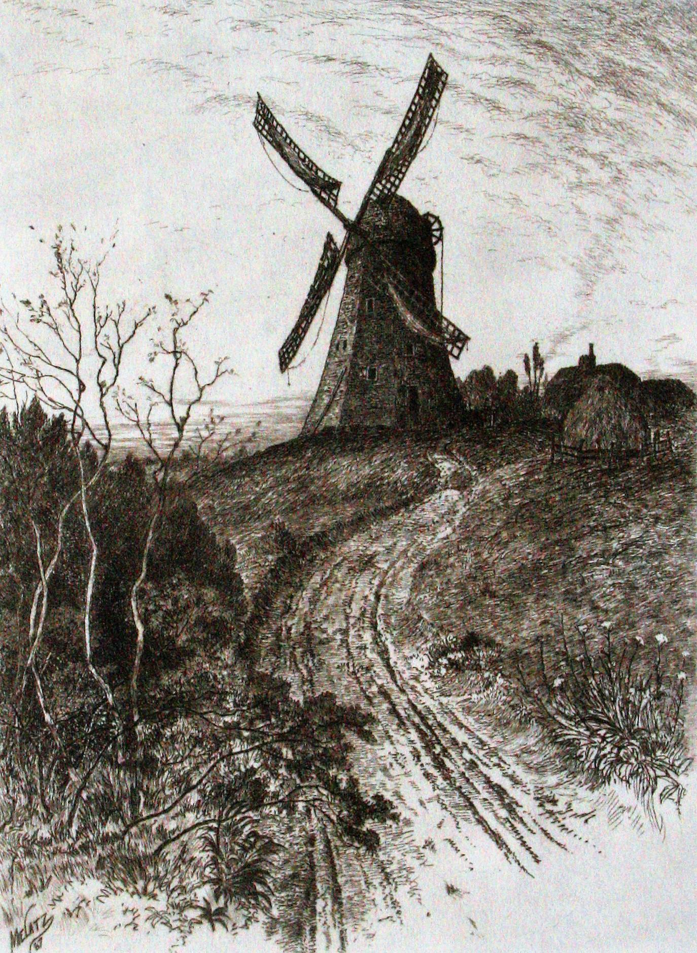 Charles Frederick William Mielatz Landscape Print - Old Mill near Newport