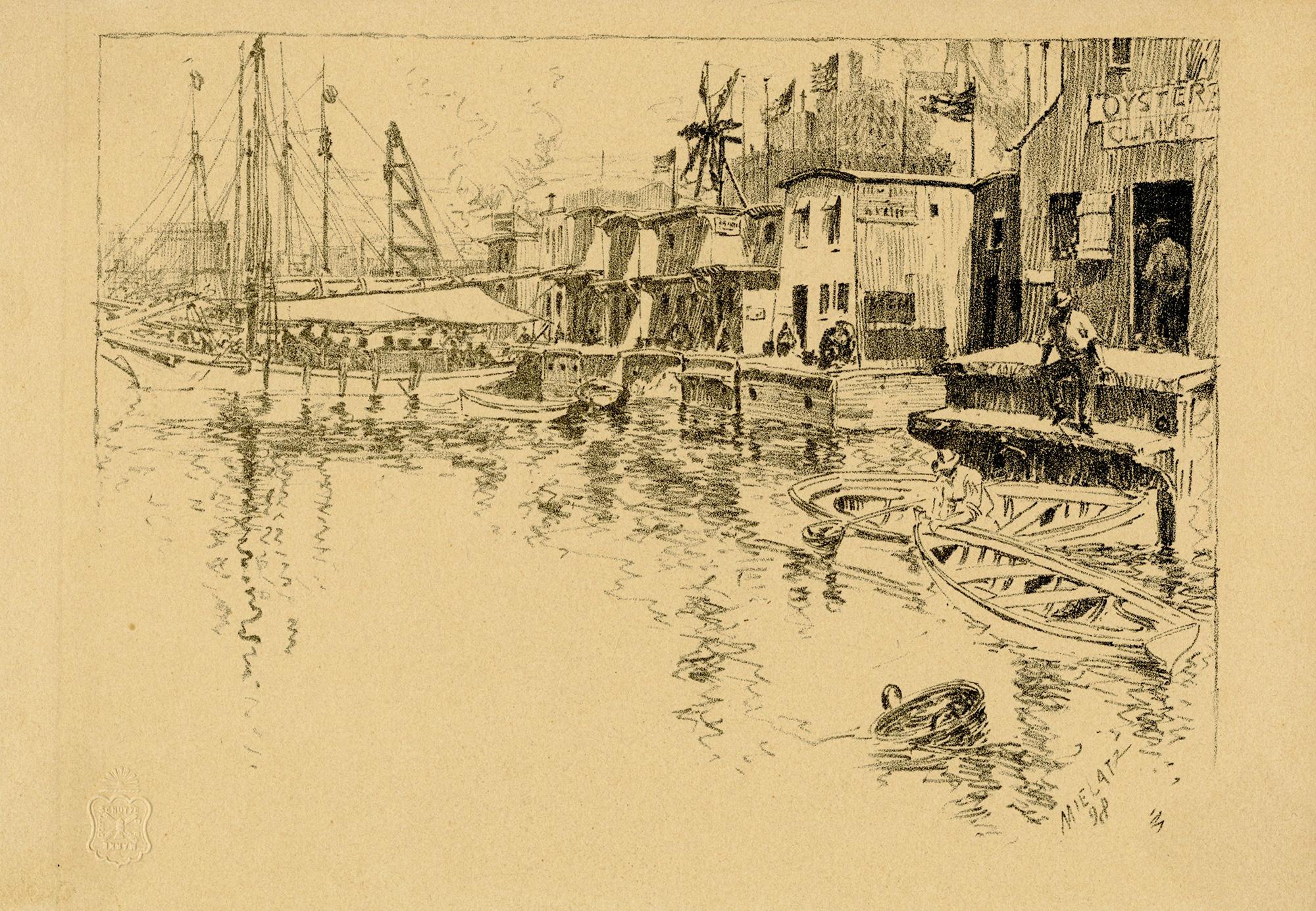 Diez vistas de Manhattan (10). - Print moderno estadounidense de Charles Frederick William Mielatz