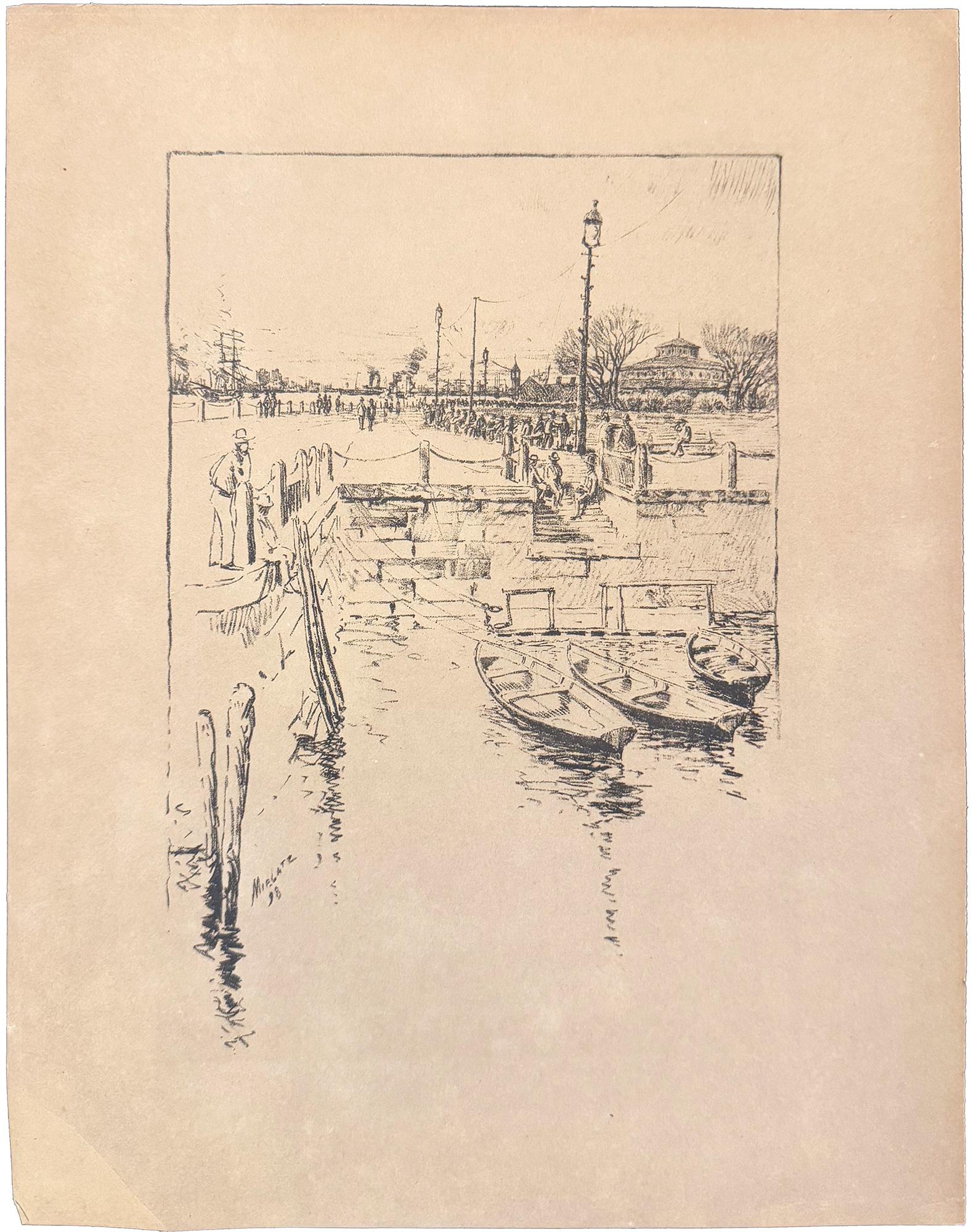 La Batería y el Jardín del Castillo - Print de Charles Frederick William Mielatz