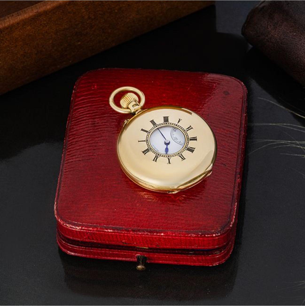 Charles Frodsham Gold Keyless Lever Half Hunter Pocket Watch C1897 For Sale 4