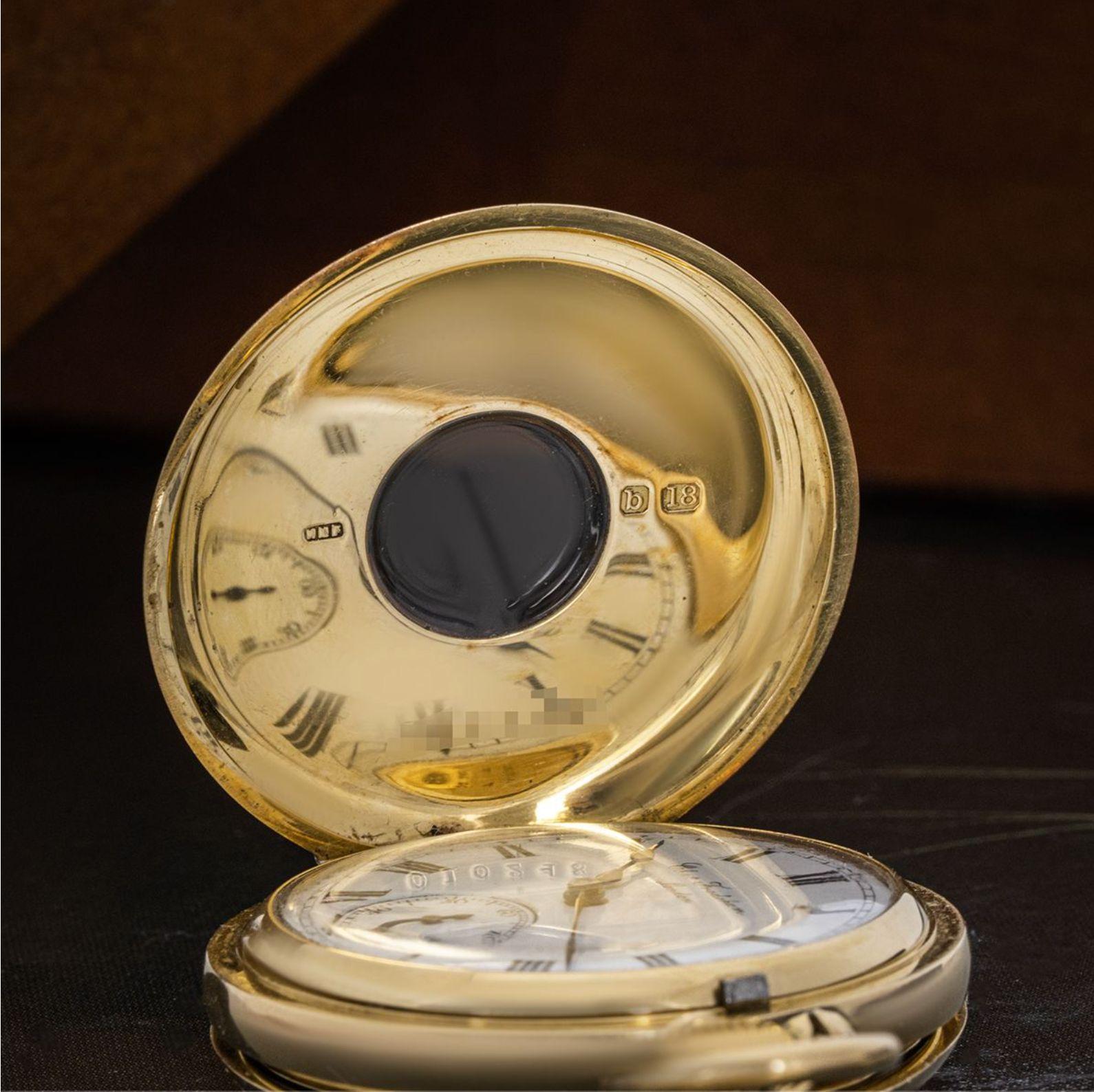 Charles Frodsham Gold Keyless Lever Half Hunter Pocket Watch C1897 In Excellent Condition For Sale In London, GB