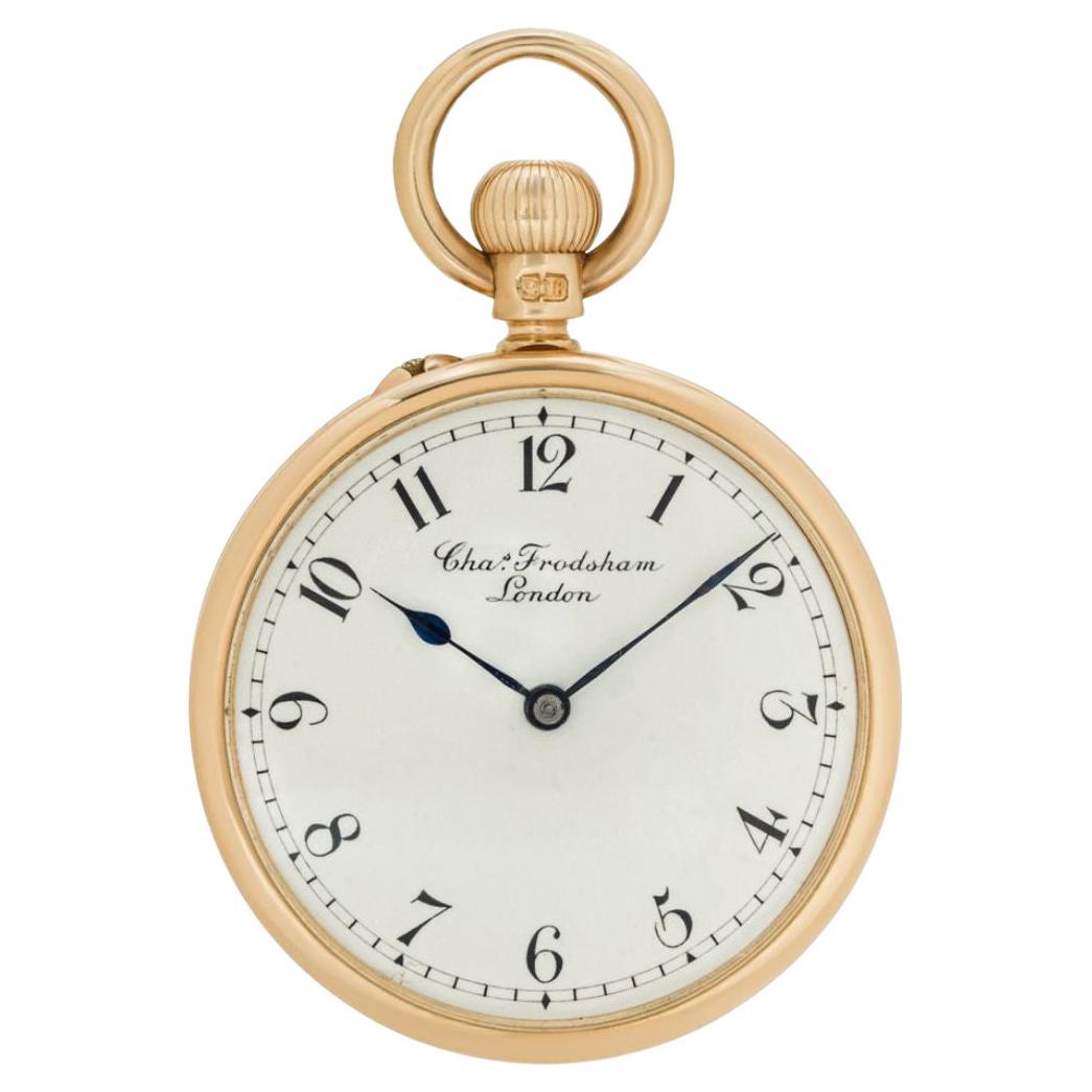 Charles Frodsham Gold Keyless Lever Pocket Watch, circa 1890s For Sale