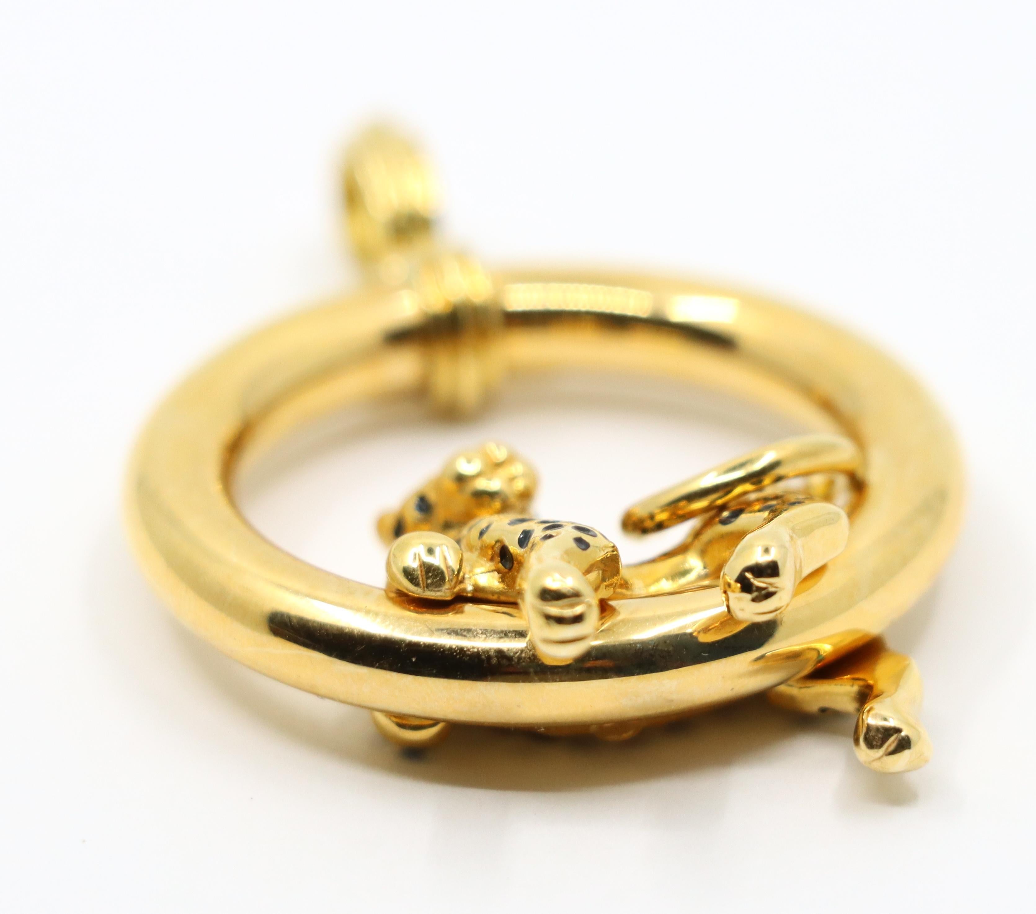 Charles Garnier Panther 18K Gold Leopard Pendant 8