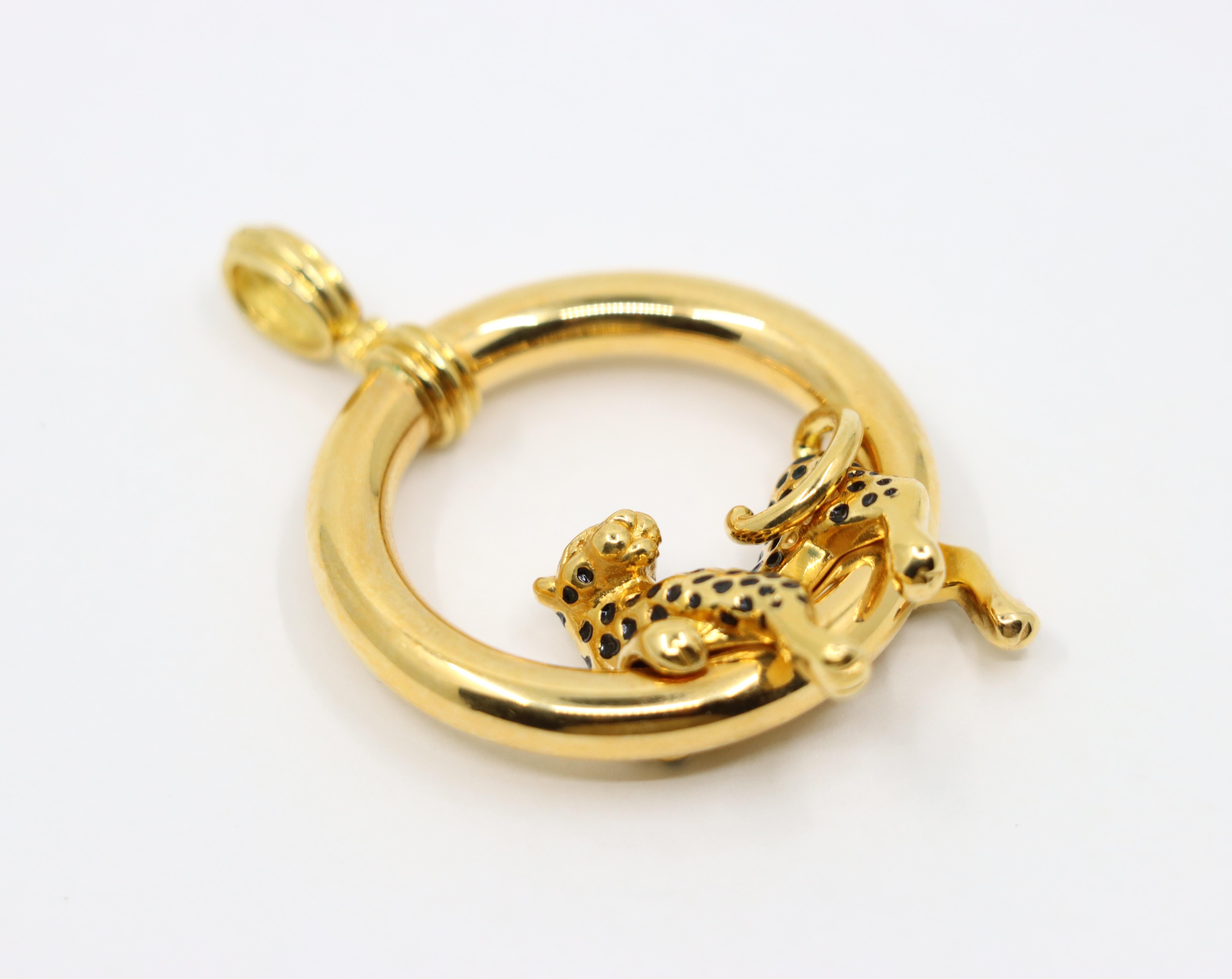Charles Garnier Panther 18K Gold Leopard Pendant

Marked:
750

Approximate Dimensions:
5.4 cm (Length) 
3.5 cm (Width)
8.0 grams in weight.