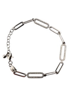 Bracelet à maillons « Station » en argent sterling et zircone cubique de Charles Garnier, n° 24708