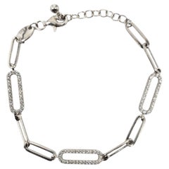 Bracelet à maillons « Station » en argent sterling et zircone cubique de Charles Garnier, n° 24708