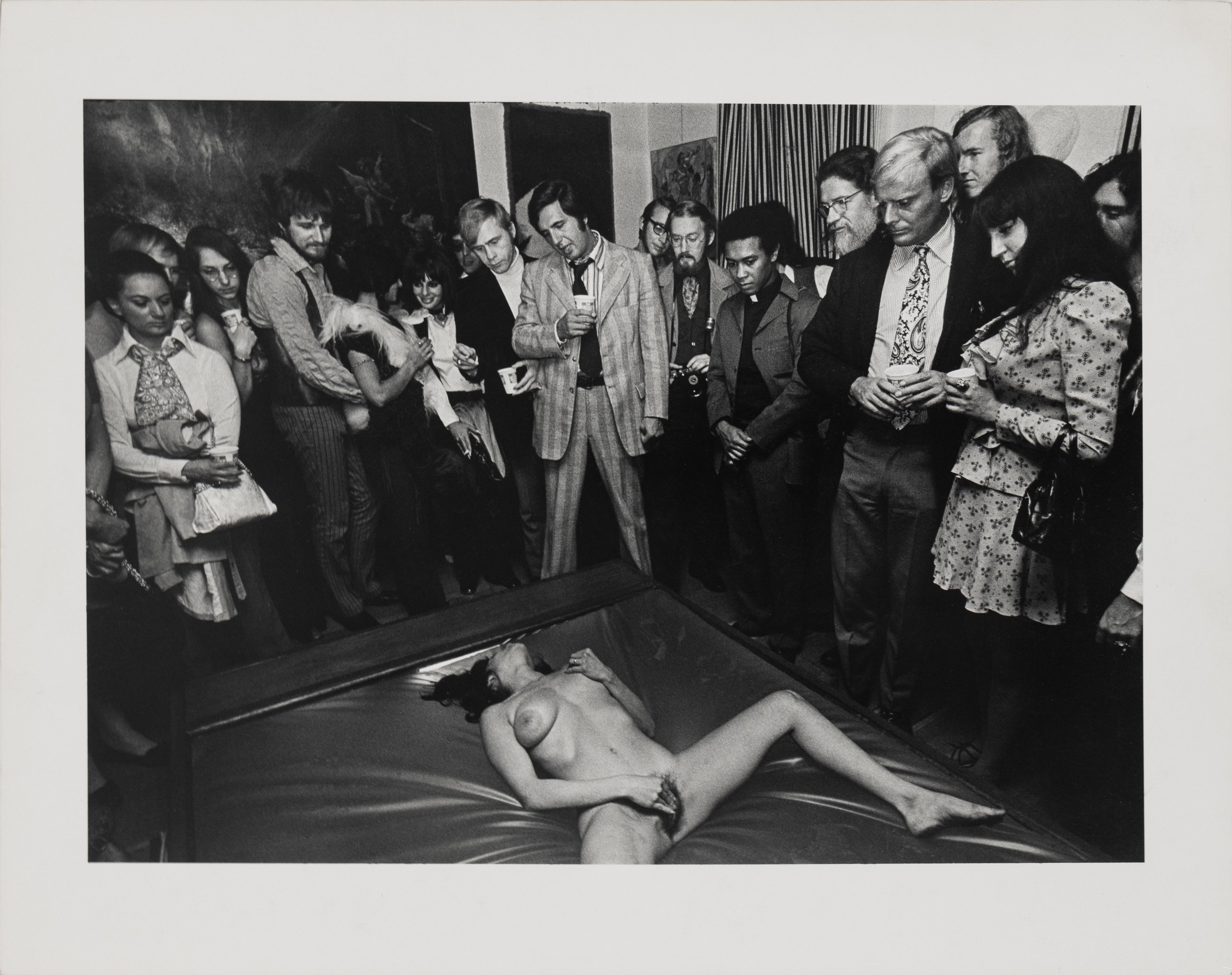Untitled (Nude Woman Performing on Floor) photograph by Charles Gatewood For Sale 1