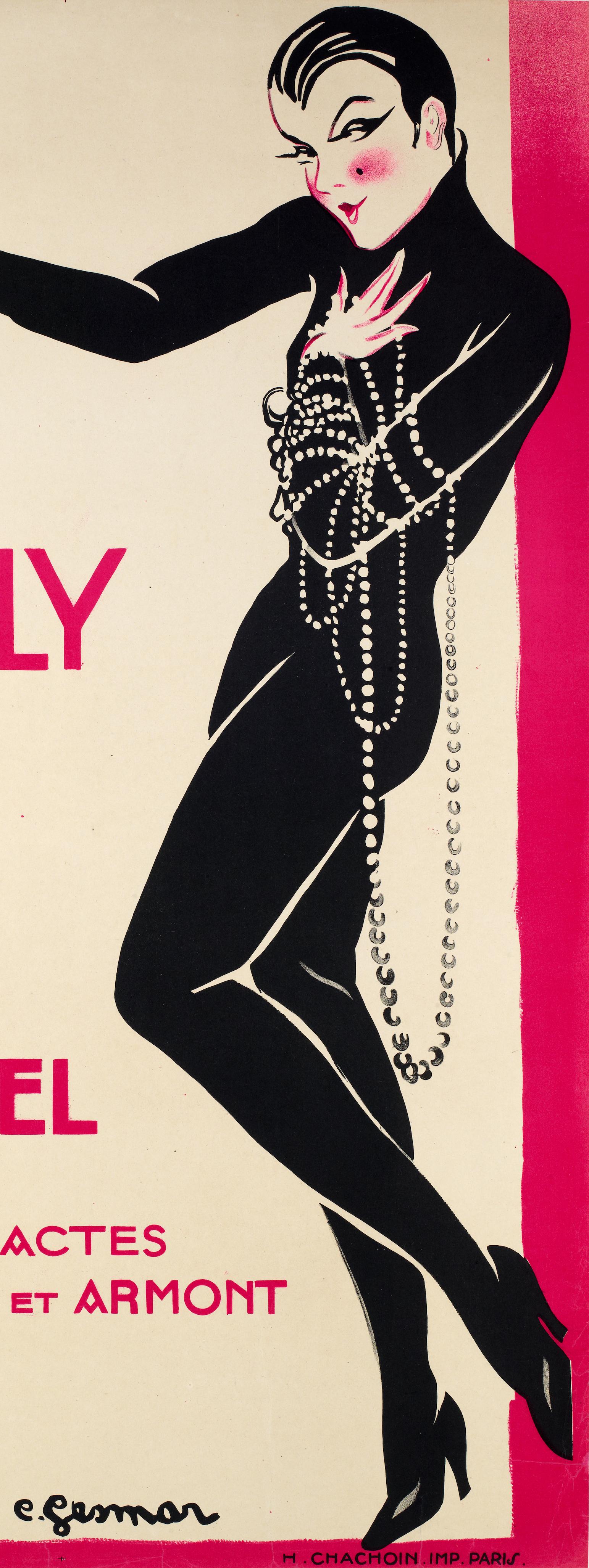 Charles Gesmar, Cartel de teatro original de época, Spinelly, Music Hall, 1922 Art Decó en venta