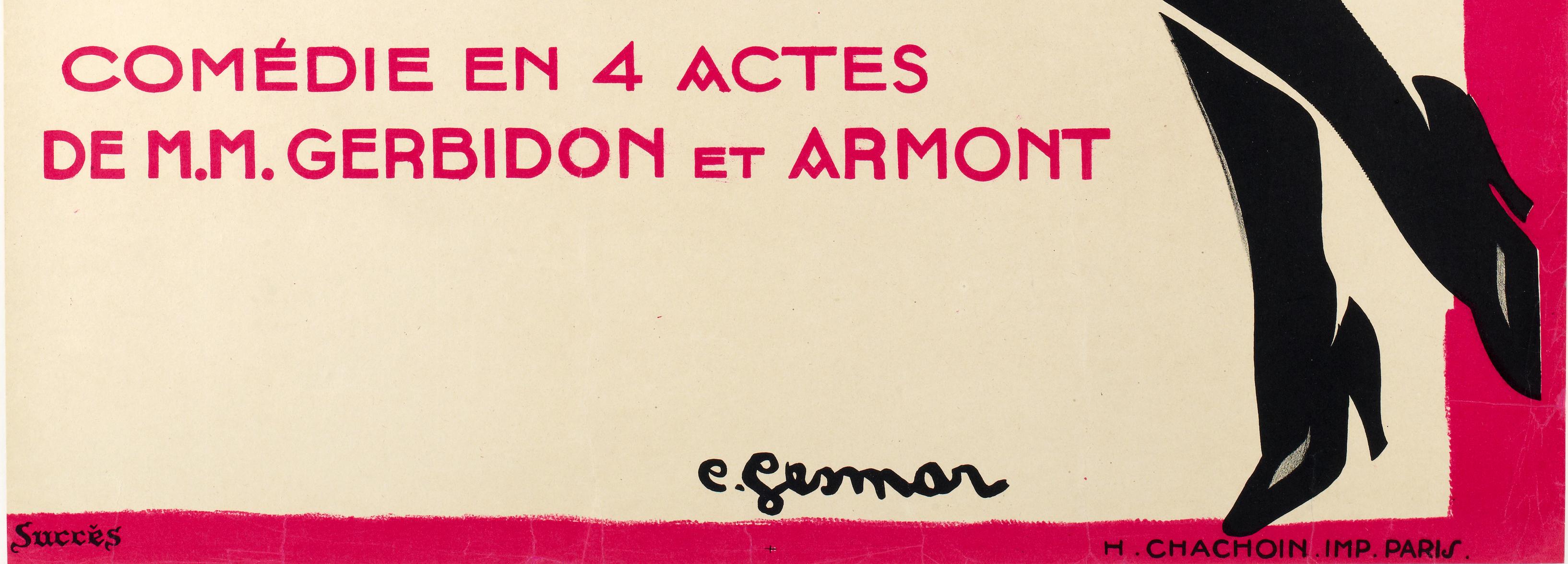 Charles Gesmar, Cartel de teatro original de época, Spinelly, Music Hall, 1922 Francés en venta