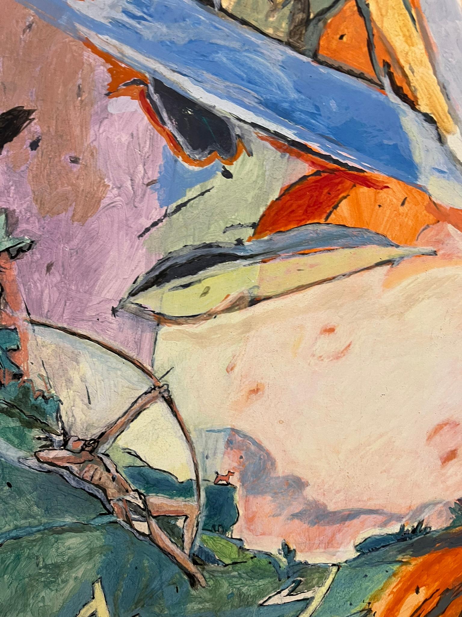 Vols aimés, Arapongas, oil on canvas, 1984, 146 x 104 cm, signed and dated - Contemporary Painting by Charles Giai-Gischia