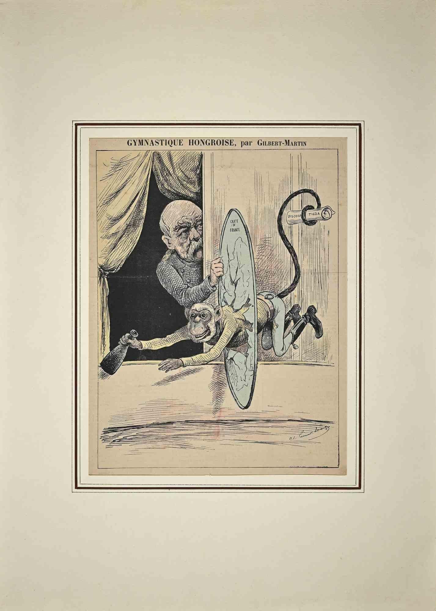 Charles Gilbert-Martin Figurative Print - Gymnastique Hongroise, par Gilbert-Martin - Lithograph - 1888