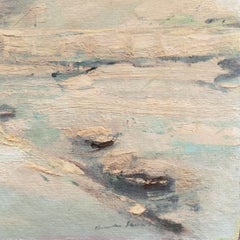 El Sena en invierno", Escuela de París, Tonalista, Paisaje francés nevado, Estado de ánimo