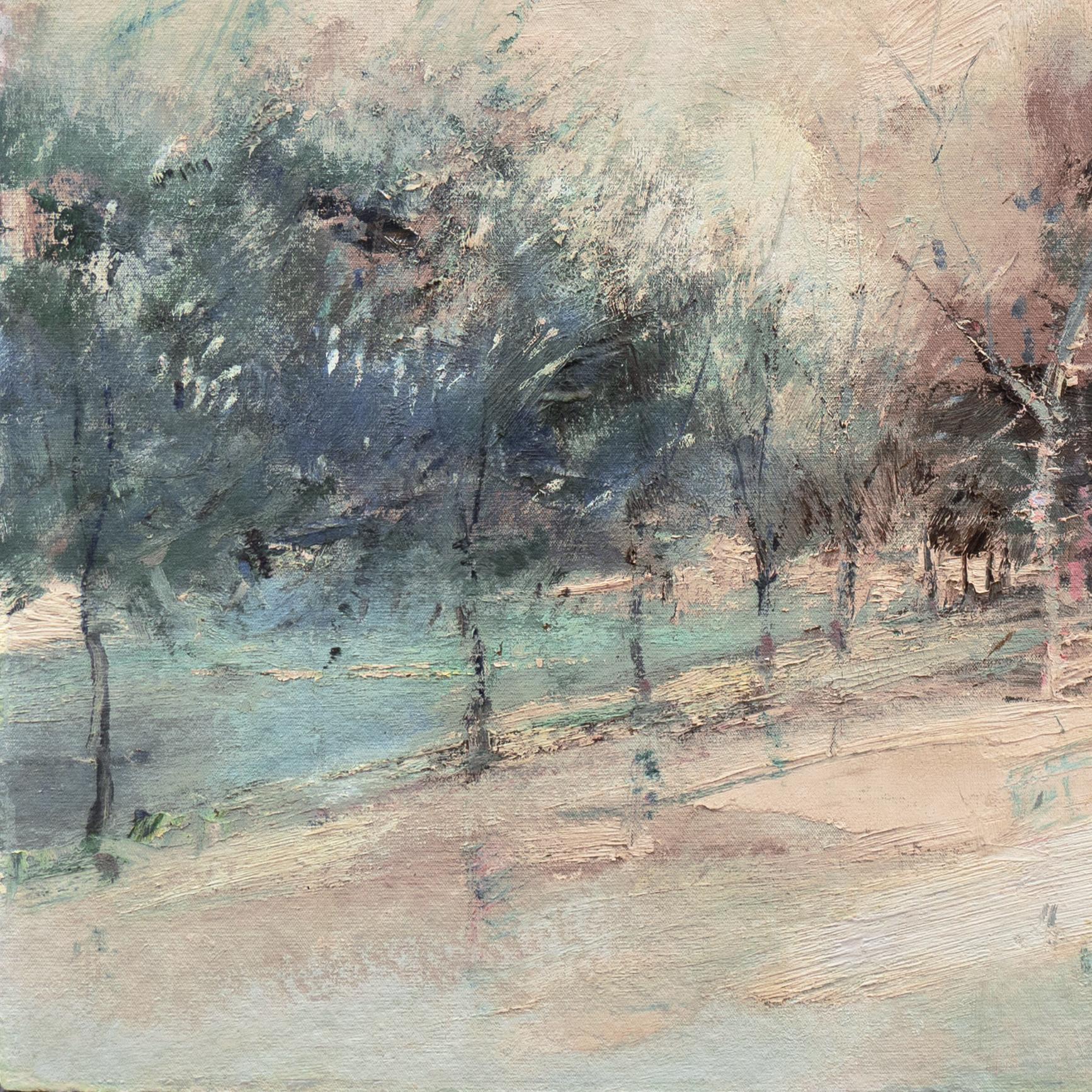 'The Seine in Winter', School of Paris, Tonalist, Snowy French Landscape, Mood For Sale 2