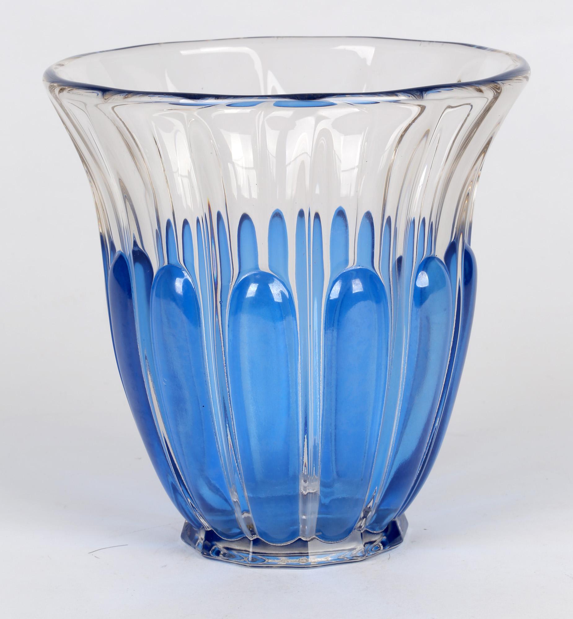 Belgian Charles Graffart Val St Lambert Art Deco Luxval Helvete Design Art Glass Vase