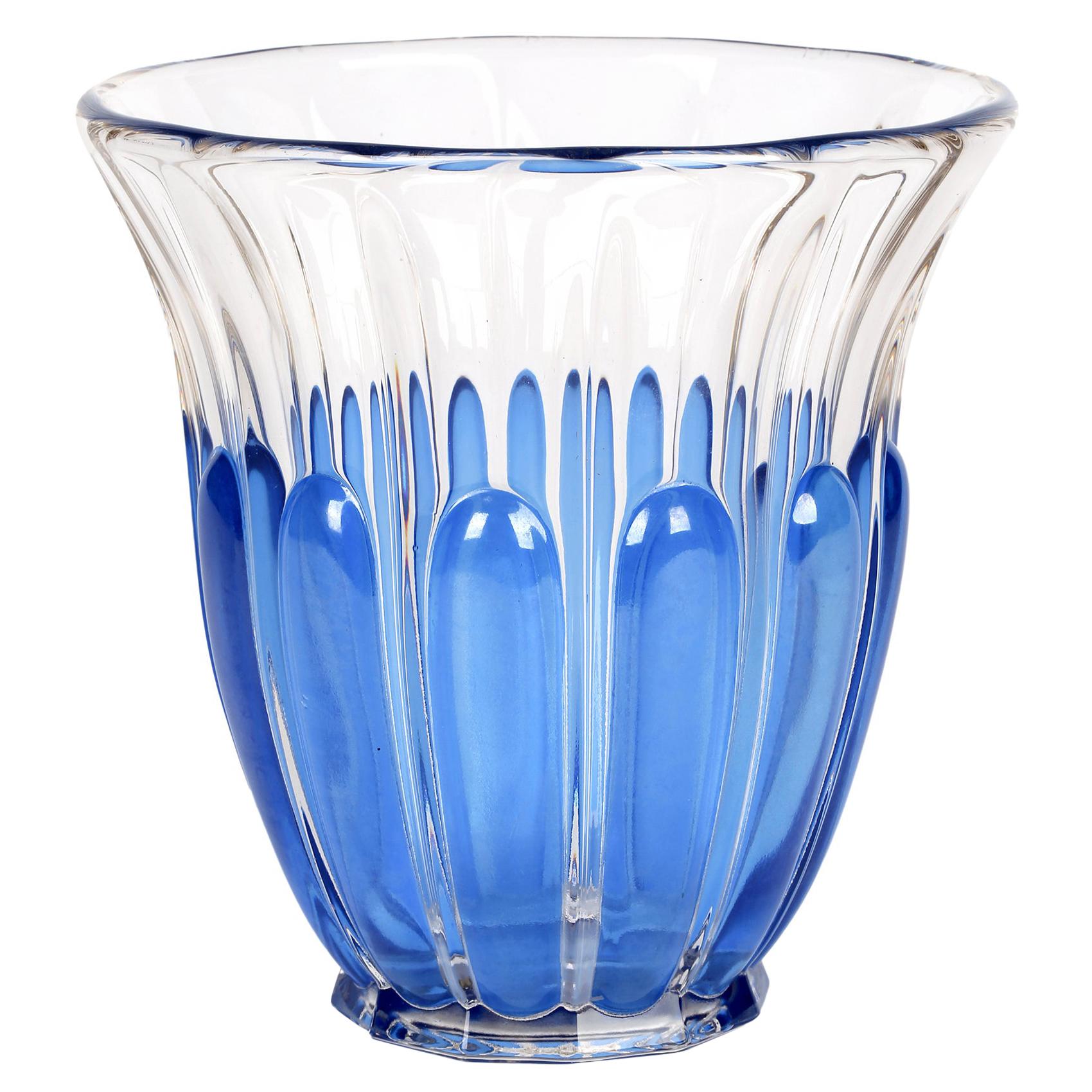 Charles Graffart Val St Lambert Art Deco Luxval Helvete Design Art Glass Vase