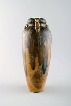 Charles Greber French Ceramic Vase Modeled with Snails