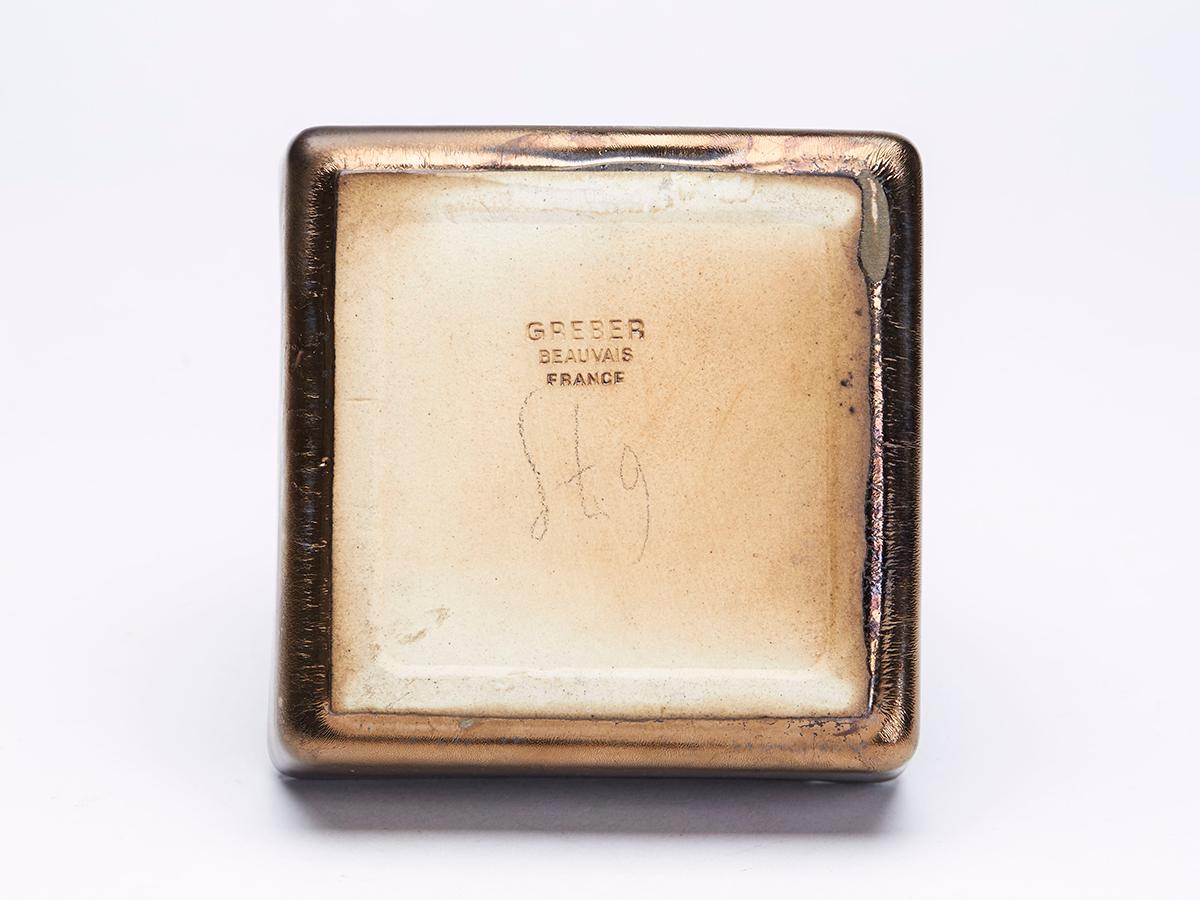 Plat en grès lustré français cuit à haute température par Charles Greber, 1899-1933 en vente 2
