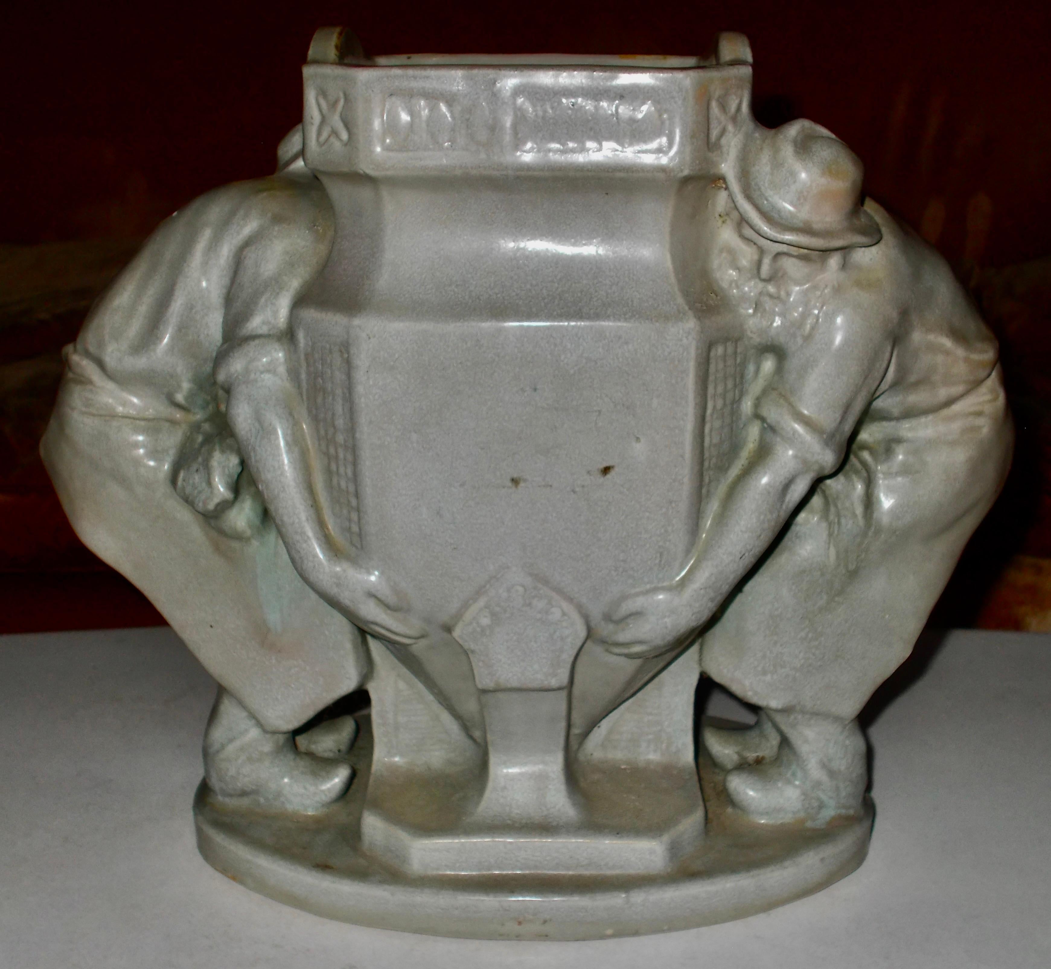 French Charles Greber Stoneware Figural Vase For Sale