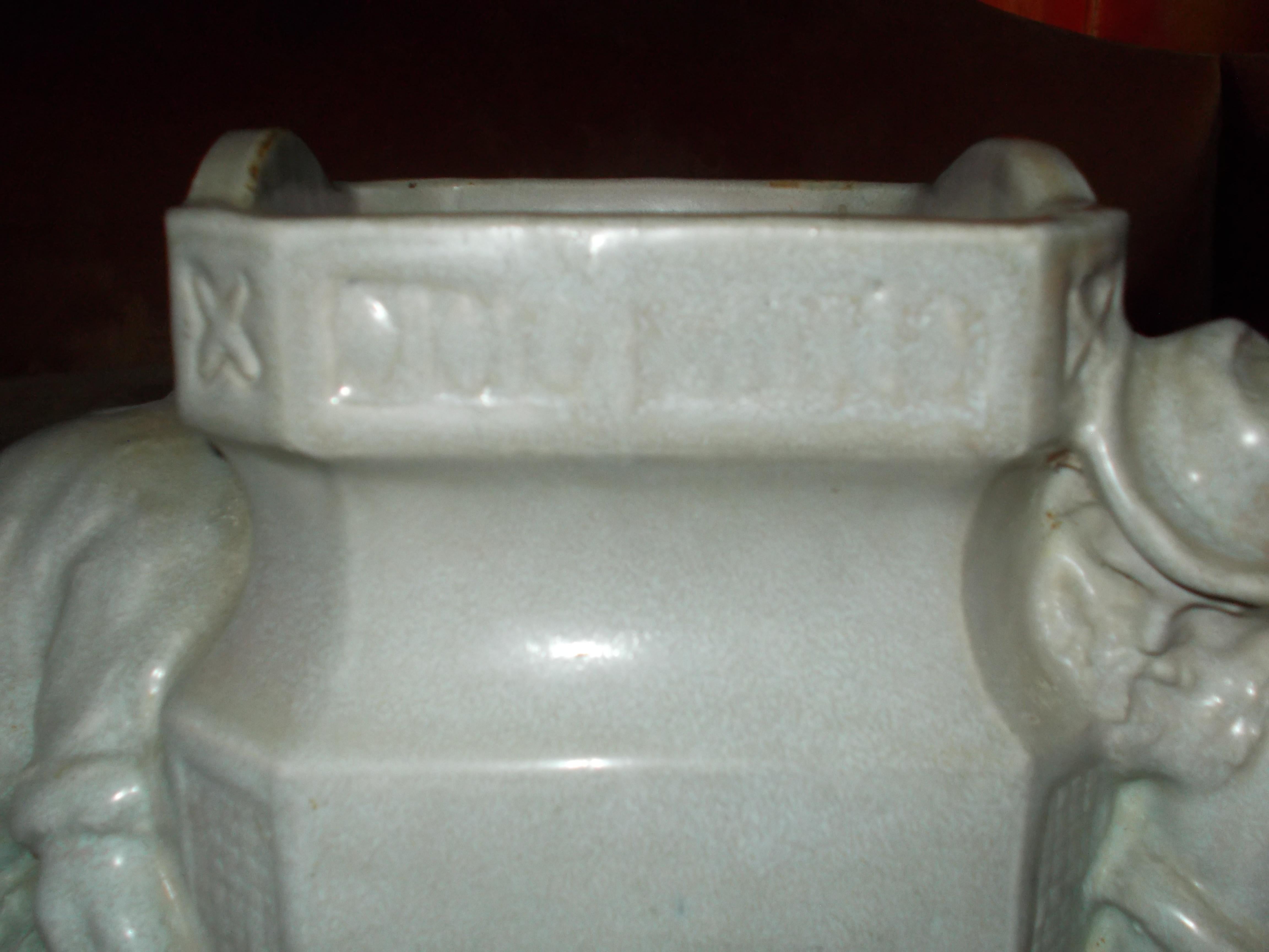 Cast Charles Greber Stoneware Figural Vase For Sale